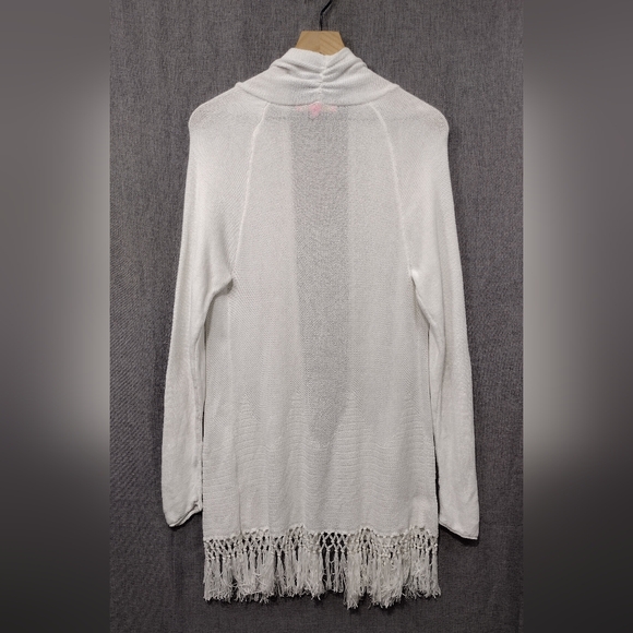 Lilly Pulitzer Tatum Cardigan Women's L White Minimalist Retro Casual Comfy - Picture 9 of 12